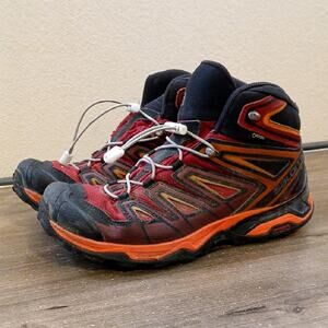 Men's Salomon X Ultra 3 Mid GTX Hiking Boots Red Size 10